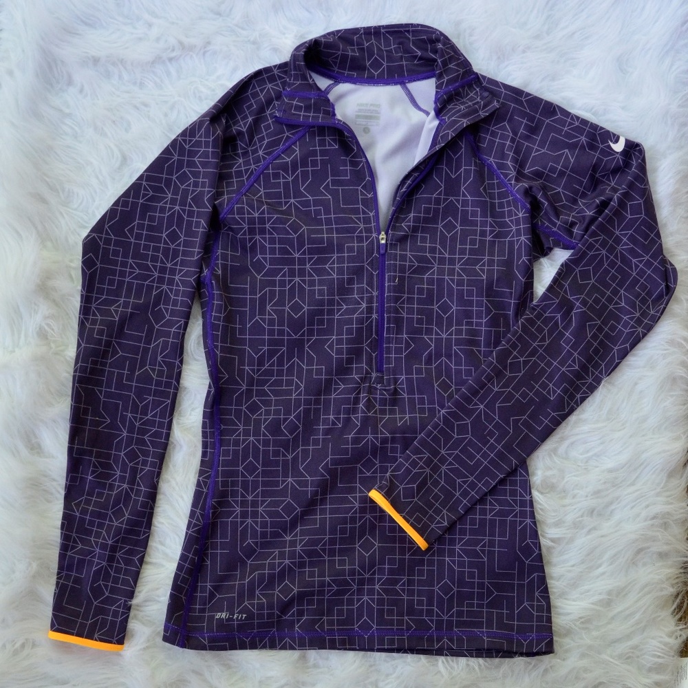 Purple Nike Dri-Fit long sleeve quarter zip